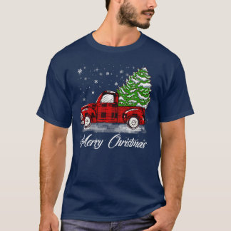Buffalo Plaid Christmas Tree Red Truck  T-Shirt