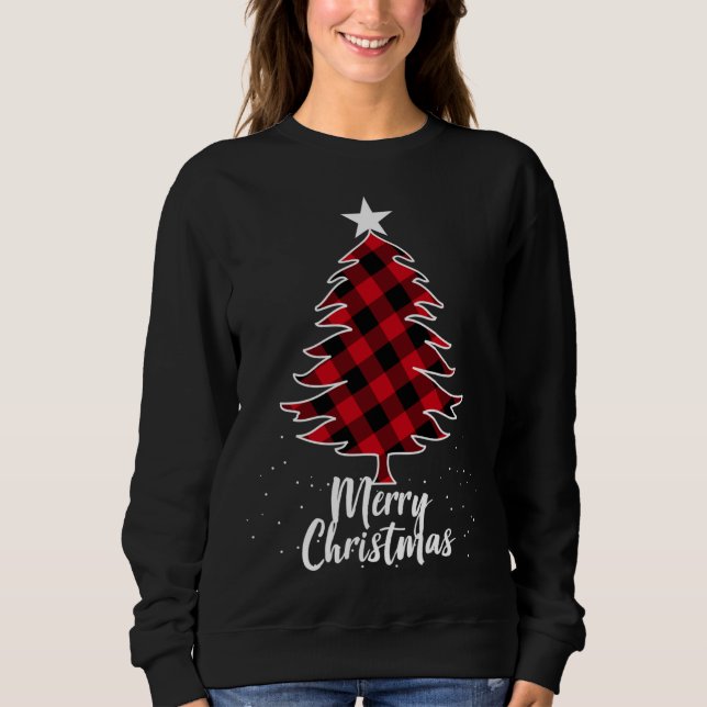 Buffalo Plaid Christmas Tree Sweatshirt (Front)