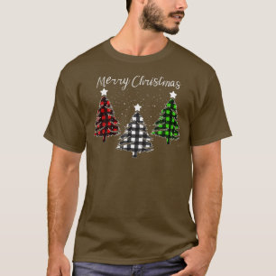 Buffalo Plaid Christmas Trees for Mom Dad Kids T-Shirt