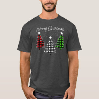Buffalo Plaid Christmas Trees  for Mom Dad Kids  T-Shirt
