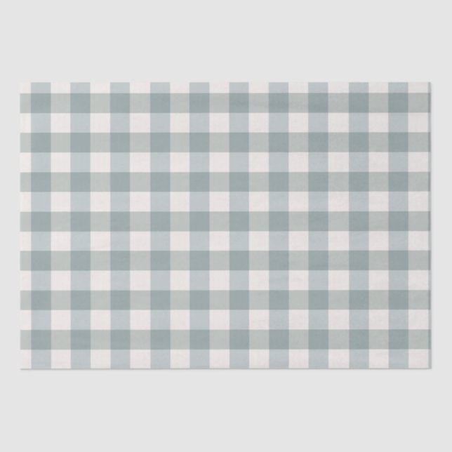 Buffalo Plaid Country Farmhouse Green White Tissue Paper (Front)