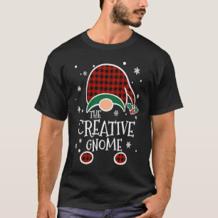 Buffalo Plaid Creative Gnome  Christmas Family Mat T-Shirt