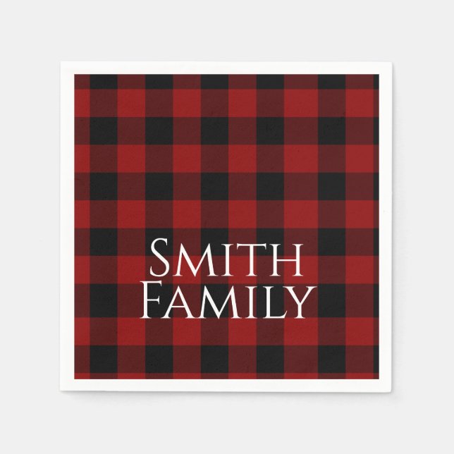 Buffalo Plaid Custom Napkin (Front)