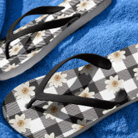 Buffalo Plaid Daisy  Black White  