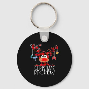 Buffalo Plaid Deer Christmas Rt Crew Resratory The Keychain