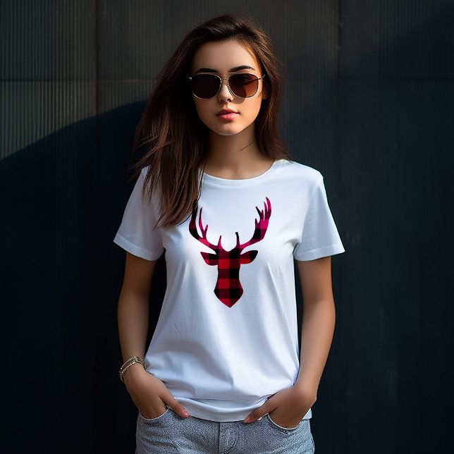 Buffalo Plaid Deer T-Shirt (Creator Uploaded)
