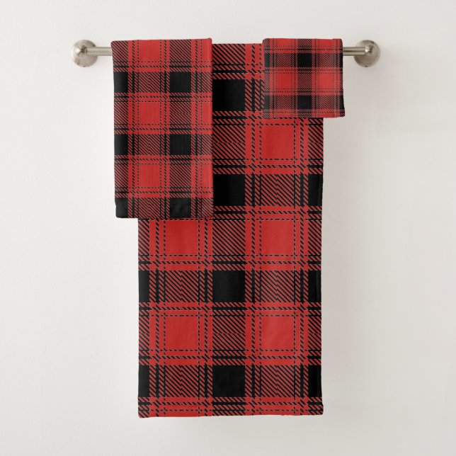 Buffalo Plaid Design Bath Towel Set (Insitu)
