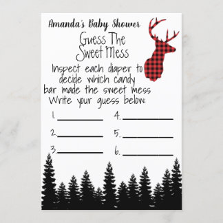 Buffalo Plaid Dirty Diaper Baby Shower Game Invitation