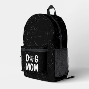 Buffalo Plaid DOG MOM Paw Print and Hair Printed Backpack