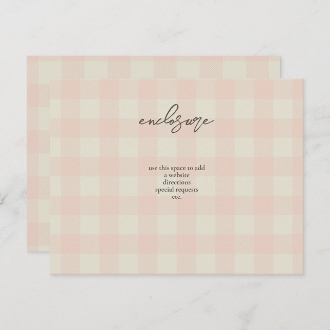 Buffalo Plaid Engagement Party Enclosure Card (Front/Back)