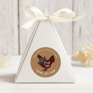 Buffalo Plaid Family Farm Chicken  Classic Round Sticker