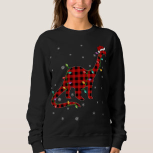 Buffalo Plaid Family Matching Brontosaurus Christm Sweatshirt