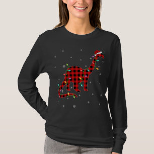 Buffalo Plaid Family Matching Brontosaurus Christm T-Shirt