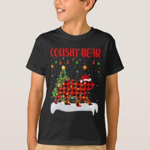 Buffalo Plaid Family Matching Cousin Bear Christma T-Shirt