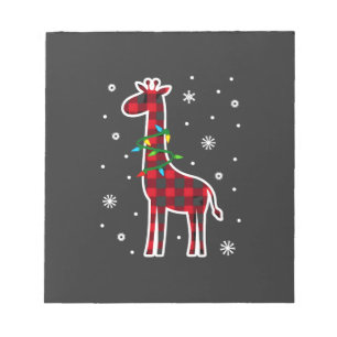 Buffalo Plaid Family Matching Giraffe Christmas Pa Notepad