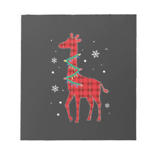 Buffalo Plaid Family Matching Giraffe Christmas Pa Notepad