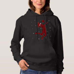 Buffalo Plaid Family Matching Volleyball Christmas Hoodie
