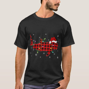Buffalo Plaid Family Matching Whale Shark Christma T-Shirt