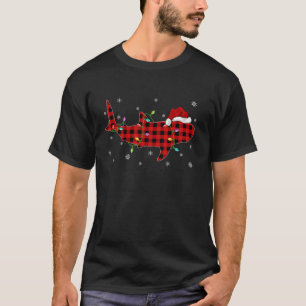 Buffalo Plaid Family Matching Whale Shark Christma T-Shirt