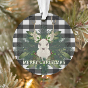 Buffalo Plaid Festin Reindeer Noël