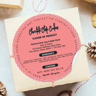 Buffalo plaid Florida chalet nourriture étiquette 