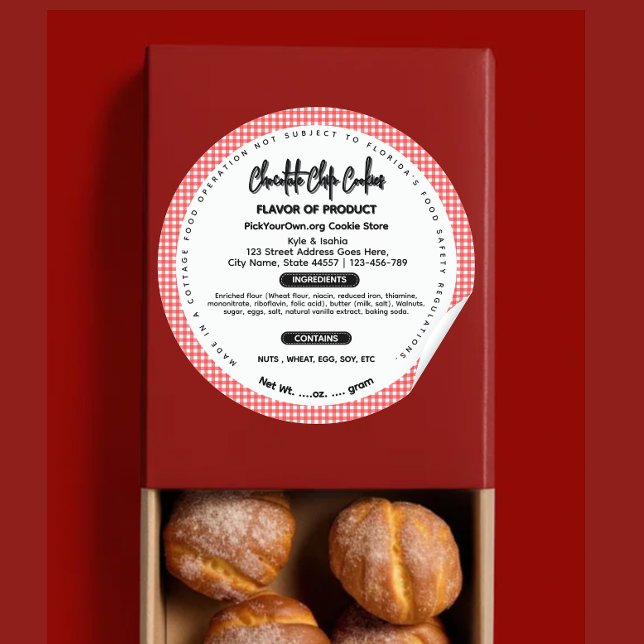 Buffalo plaid Florida chalet nourriture étiquette  (Créateur téléchargé)