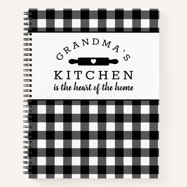 Buffalo Plaid Grandma's Kitchen Recipe Book (Front)