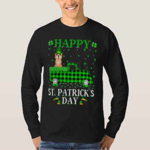 Buffalo Plaid Green Truck Cairn Terrier Dog St Pat T-Shirt