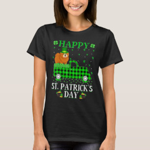 Buffalo Plaid Green Truck Chow Chow Dog St Patric T-Shirt