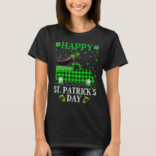 Buffalo Plaid Green Truck Eggplant Fruit St  Patri T-Shirt