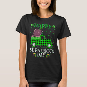 Buffalo Plaid Green Truck Flounder Fish St Patrick T-Shirt