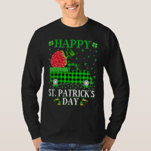 Buffalo Plaid Green Truck Raspberry Fruit St Patr T-Shirt