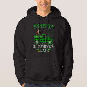Buffalo Plaid Green Truck Whippet Dog St. Patrick' Hoodie