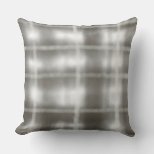 buffalo plaid grey white tartan watercolor rustic throw pillow