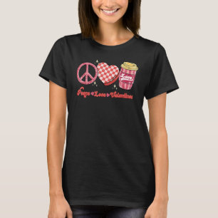 Buffalo Plaid Heart Candy Peace Love Valentines T-Shirt