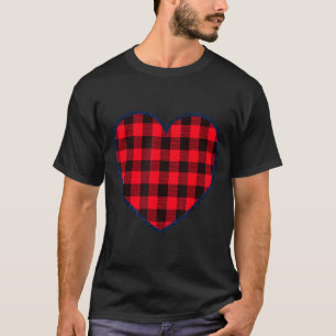 Buffalo Plaid Heart Shirt - Valentines Day Heart T
