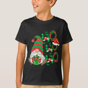 Buffalo Plaid Ho Ho Matching Family Christmas Gnom T-Shirt