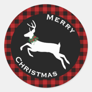 Buffalo Plaid Holiday Stickers