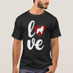 Buffalo Plaid Love Funny Great Pyrenees Dog Valent T-Shirt