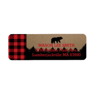 Buffalo Plaid Lumberjack Return Address Labels