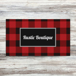 buffalo plaid lumberjack rustic western country  business card