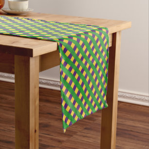 Buffalo Plaid Mardi Gras Style Short Table Runner