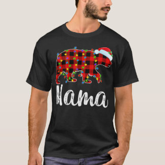 Buffalo Plaid Matching Family Christmas Mama Bear  T-Shirt