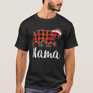 Buffalo Plaid Matching Family Christmas Mama Bear T-Shirt