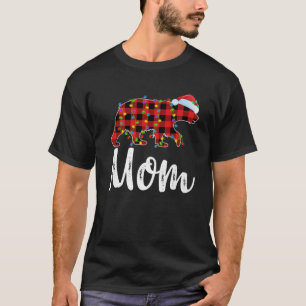 Buffalo Plaid Matching Family Christmas Mom Bear P T-Shirt
