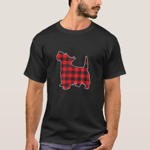 Buffalo Plaid Matching Family Pajamas Scottie Dog T-Shirt