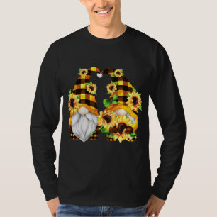 Buffalo Plaid Matching Gnomies With Cute Sunflower T-Shirt