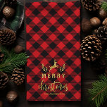 Buffalo Plaid Merry Christmas Monogram Christmas Kitchen Towel<br><div class="desc">Buffalo Plaid Merry Christmas Monogram Christmas decor hand towel</div>