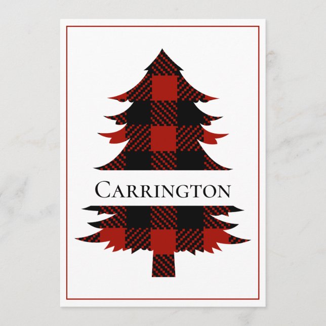 Buffalo Plaid Merry Christmas Rustic Simple (Front)