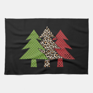 Buffalo Plaid Merry Christmas Tree Family Matching Kitchen Towel